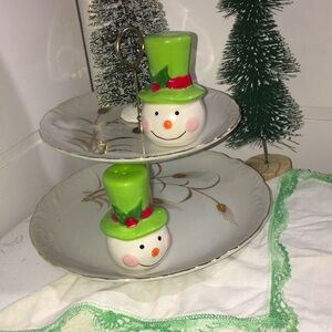 Vintage Christmas salt/pepper snowman